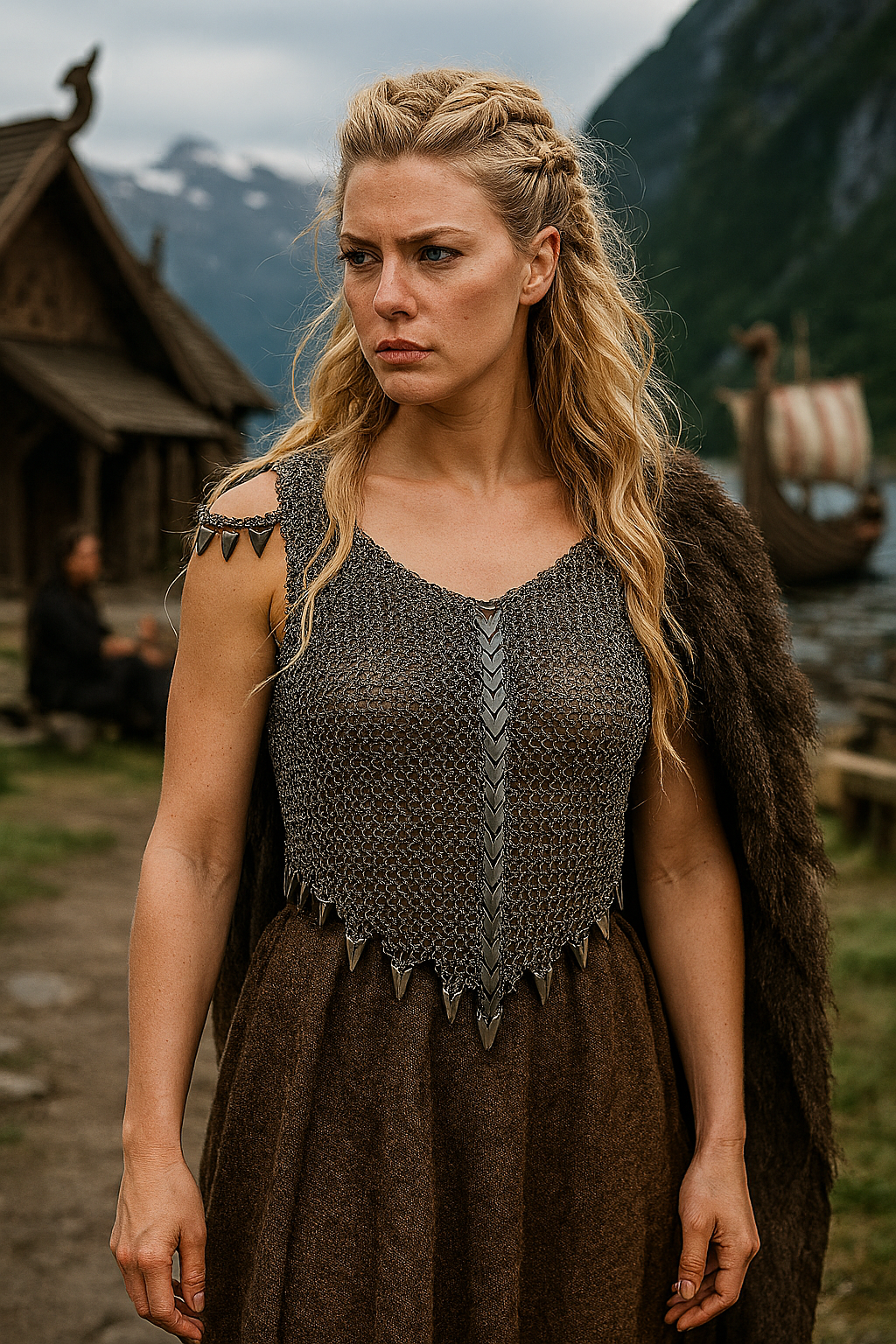 This handcrafted chainmaille top blends mythic edge with modern elegance.  
